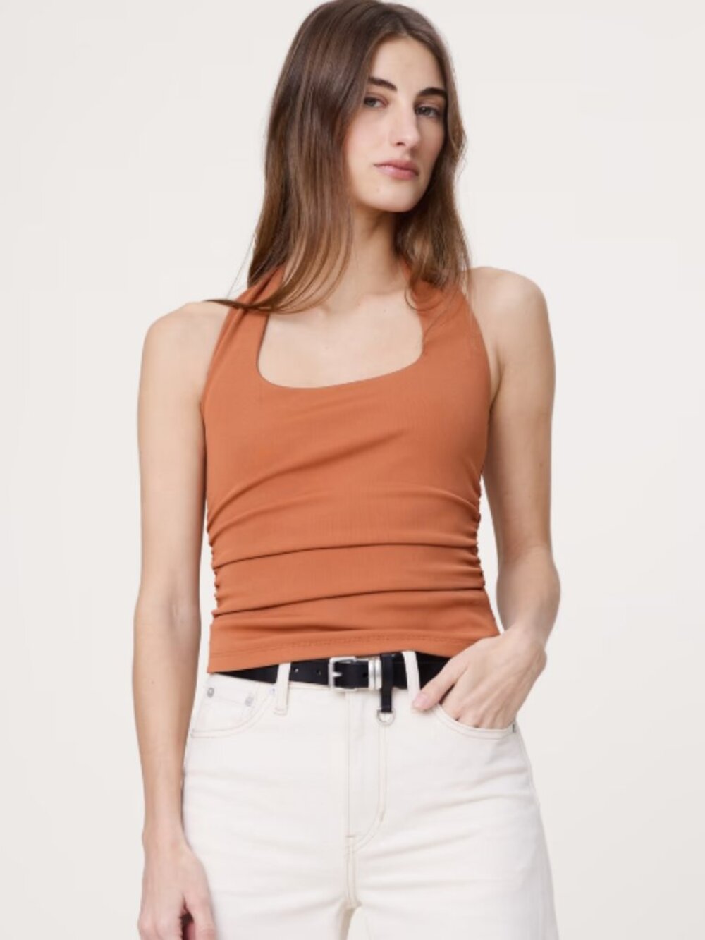 Banana Republic Sculpted-stretch Rib Halter, Clay Brown, Size XL, NwT - Picture 2 of 5